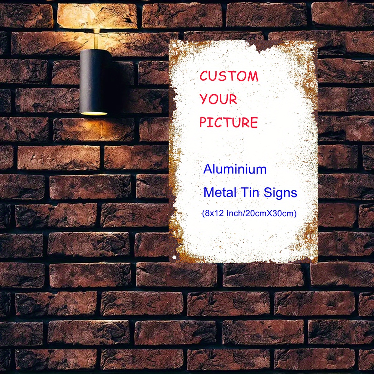 TEMU 2d Flat, Custom 2d Flat Metal Wall Art Signs | Personalized With Your Image Or Text, Rustic Aged Surface, Easy To Hang, Ideal For Indoor/outdoor