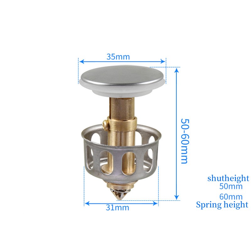 TEMU Robinetterie de universelle à valve à filtre en métal pour évier, bonde de vidange relevable, bouchon de trop-plein, crépine de baignoire,