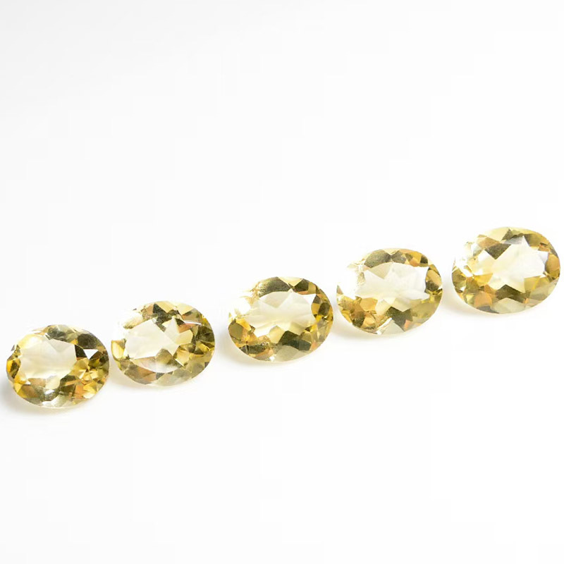 12x14mm Oval Citrine Cut Natural Yellow Crystal Faux Gemstone