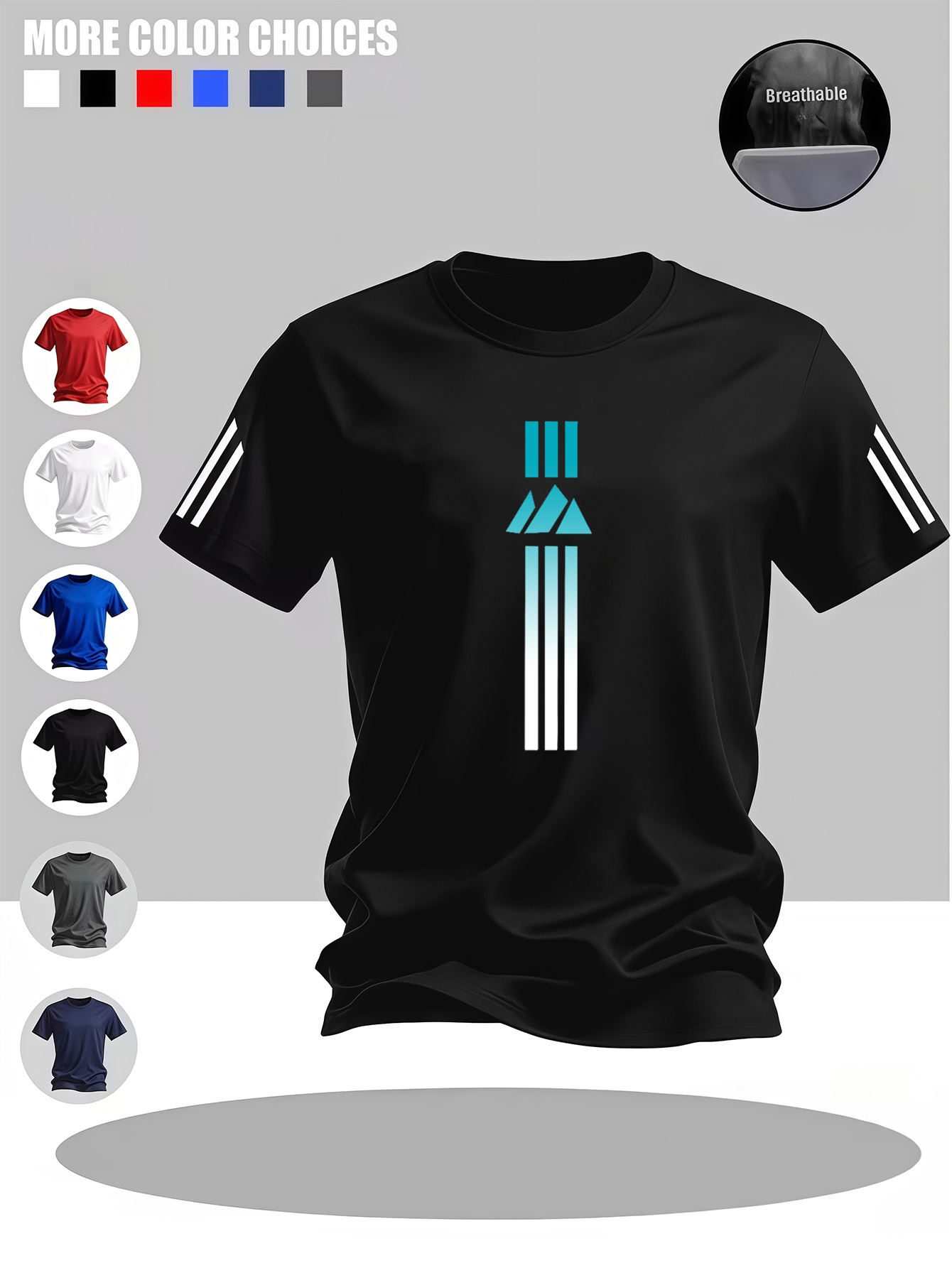 t-shirt décontracté à col rond pour homme avec imprimé, t-shirt avec logo  , lavable et non déformable, associé à un pantalon de sport décontracté, confortable pour les jeux et le streaming à  , manches courtes faciles pour hommes, haut à manches courtes décontracté à forte utilisation 0