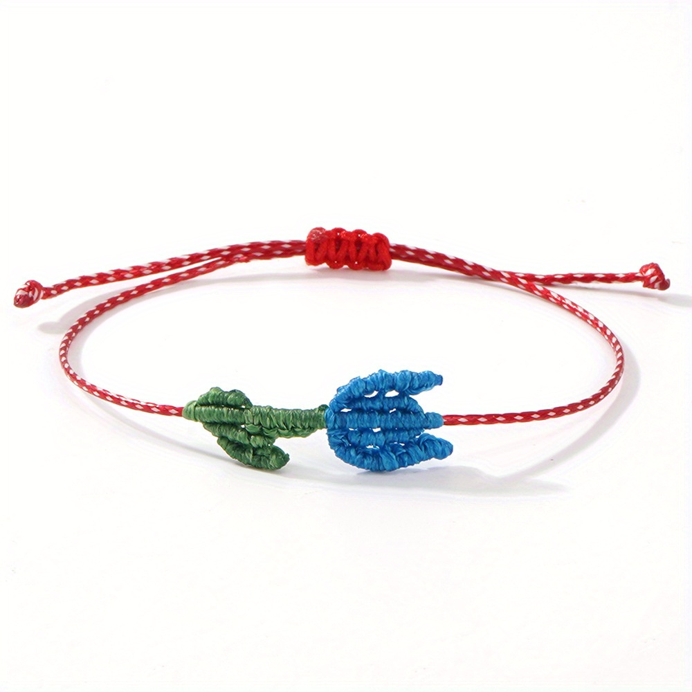 Handwoven Tulip Charm Bracelet - Adjustable Beaded Summer Jewelry