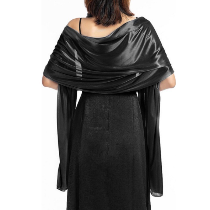 TEMU 1pc Elegant Satin Shawl, Wedding Decoration, Evening Gown Scarf, Women's Bridal Party Soft Fabric Shawl