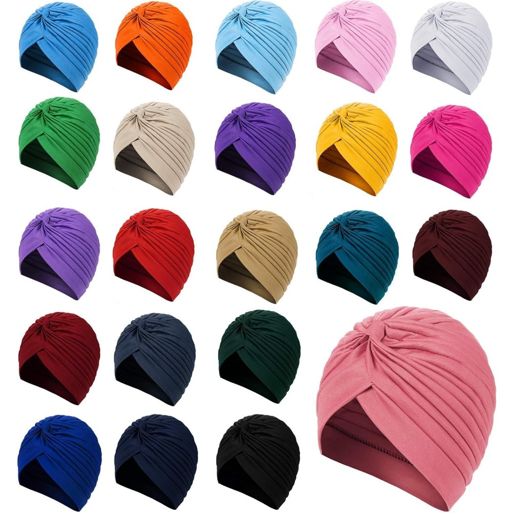 TEMU 22 Women's Turban Headpieces, Stylish And Trendy Hats, Stretchable, Washable , Colors