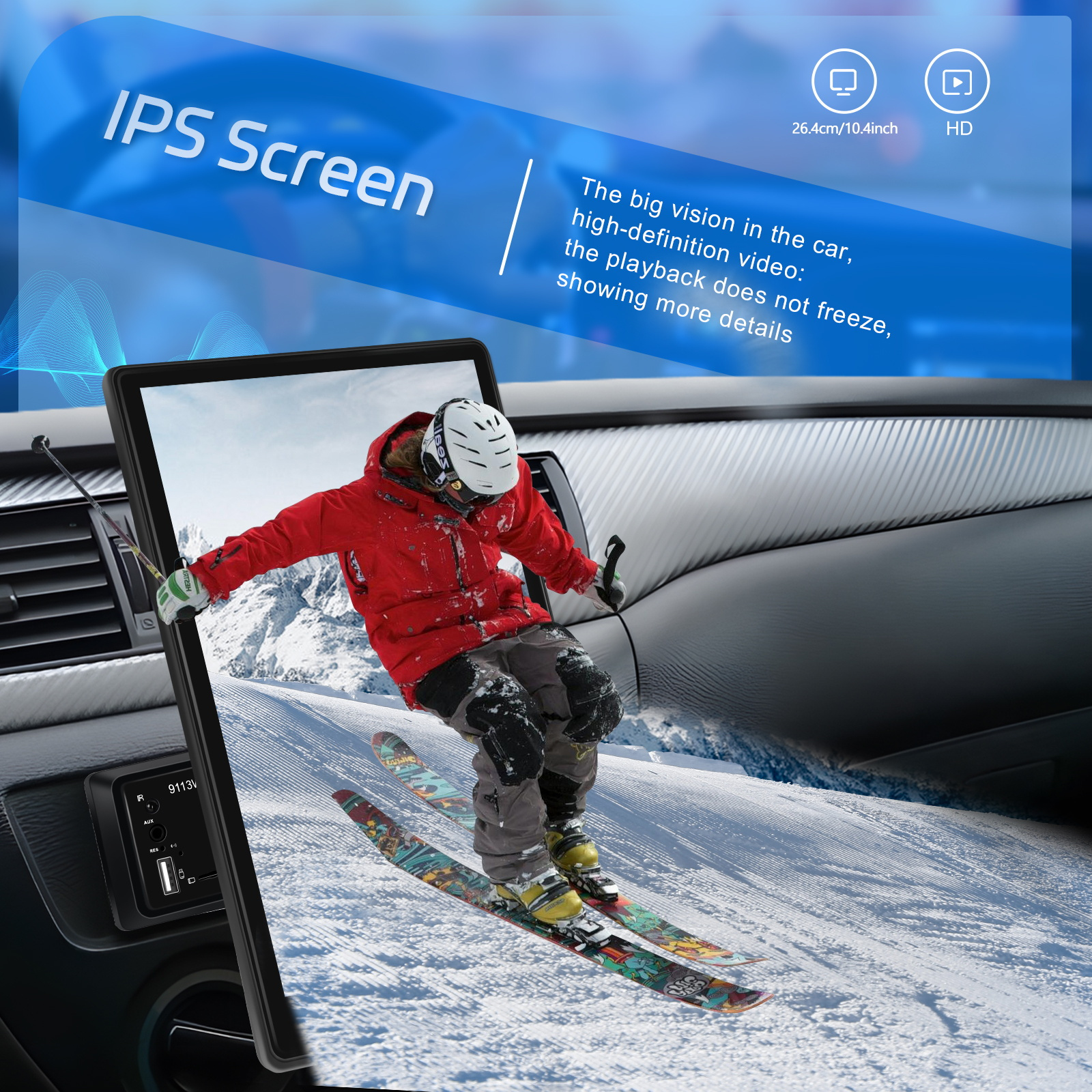 PODOFO Single Din Car Radio with Wireless Carplay Android Auto, 10.4 Inch Vertical Touch Screen Car Stereo with Mirror Link, FM/ RDS Radio, Car Radio Audio Receivers with Steering Wheel Control EQ AUX/ USB+Mic, Incar Entertainment, Driving Multimedia, Modern Car Tech, Sleek Car Display, Advanced Connectivity, Highresolution Screen, Carplay Compatible, Techsavvy Drivers, Road Trip Lovers