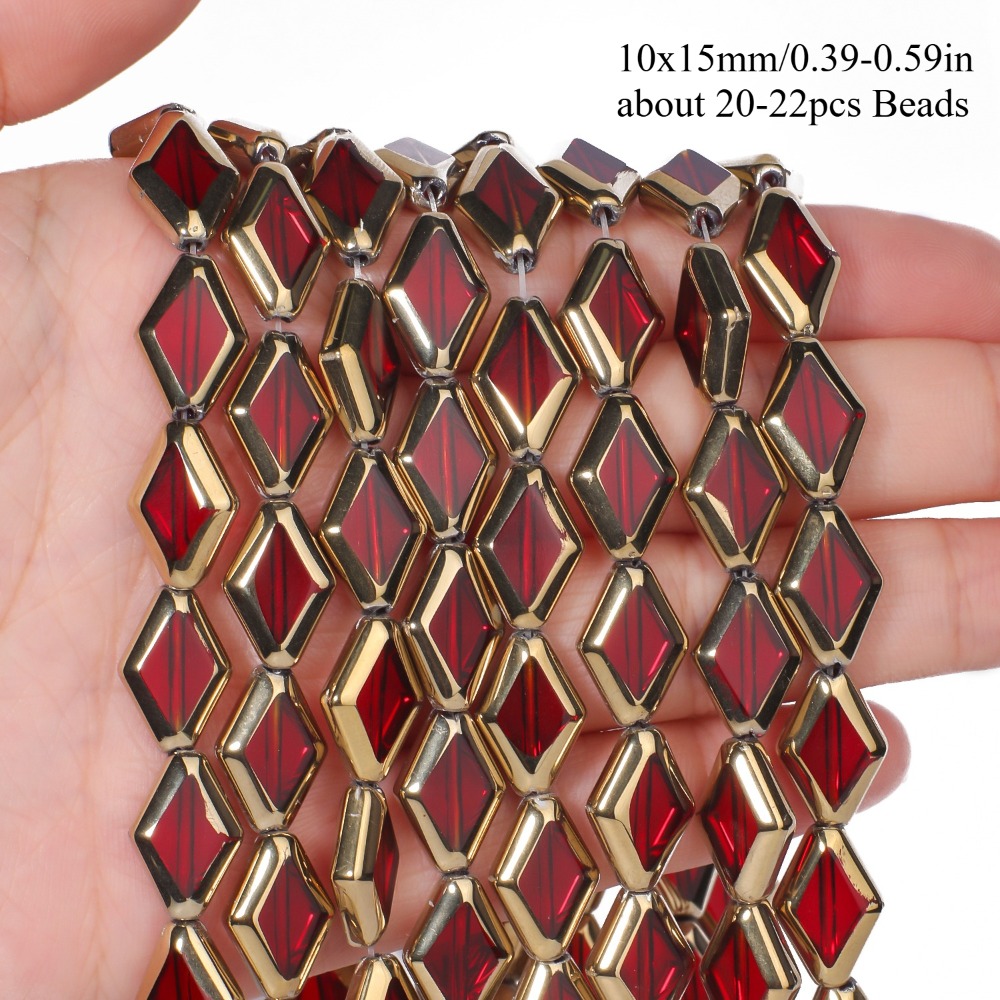 TEMU 10x15mm Multicolor Rhombus Shape Czech Glass Beads Unique Gorgeous Loose Spacer Beads For Jewelry Making Diy Elegant Bracelets Necklace Earrings
