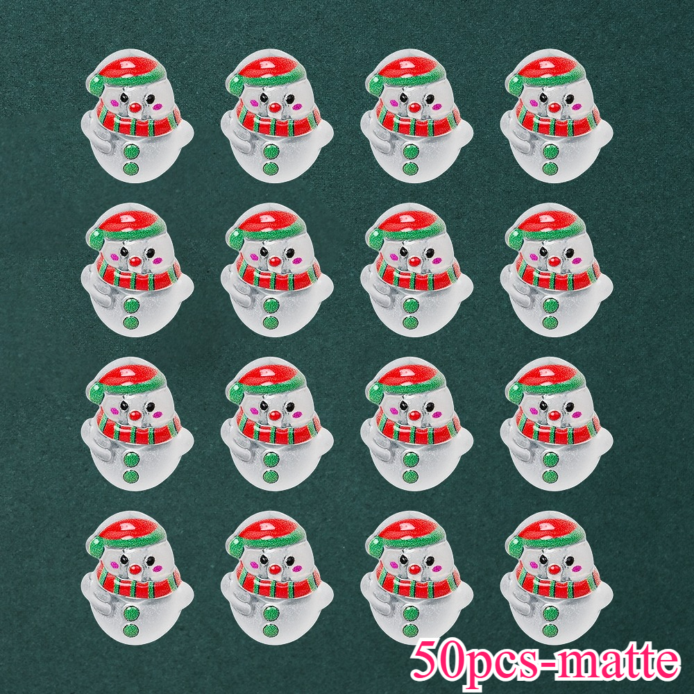 TEMU A Set Of 50 Clear And Matte Snowman Beads, Perfect For Christmas-themed Projects Like Beadable Pens, And Ornaments. Acrylic Spacer Beads Are