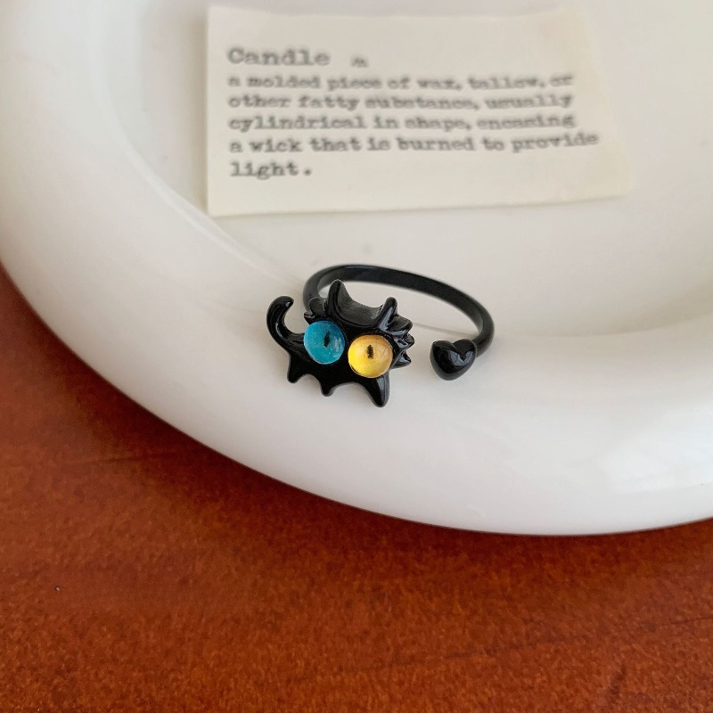 Women's Cat & Fish Open Adjustable Ring
