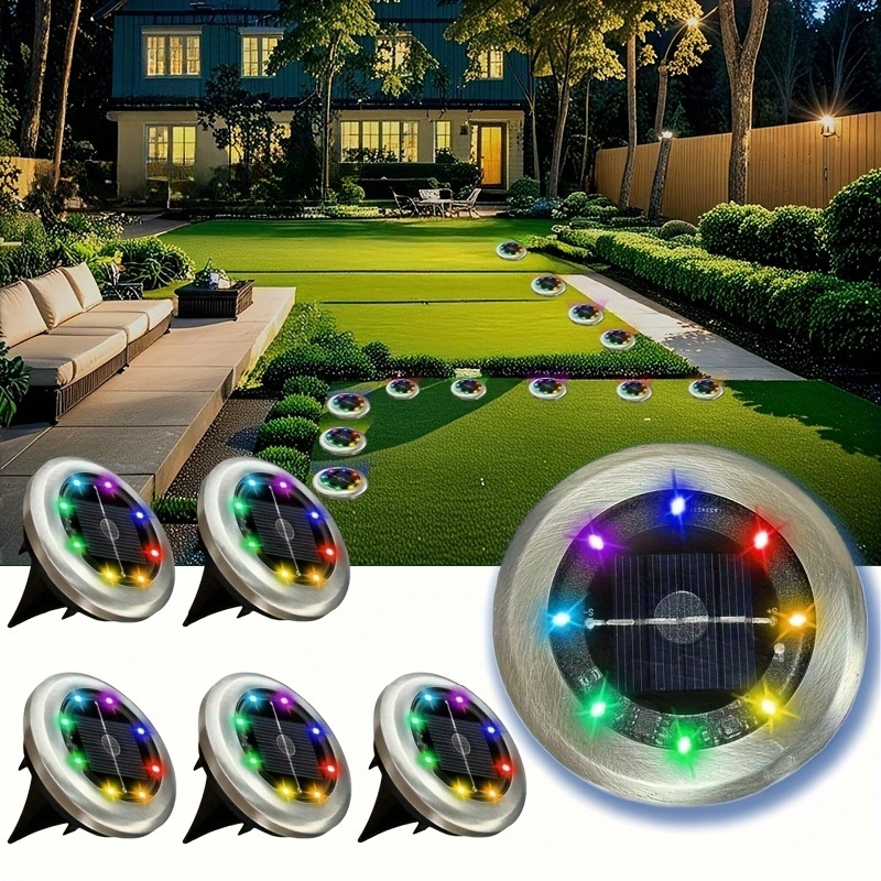 8 led solar ground light outdoor landscape light with automatic on off   light sensor 8   working time portable installation suitable for yards gardens   decks lawns