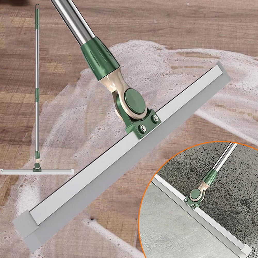 Image of Shower Floor Squeegee, Extended Handle Water Wiper Scraper Mop For Dust Cleaning, Sweeping Water, And Removing Pet Hair In Rooms, Windows, Garages, And Bathrooms