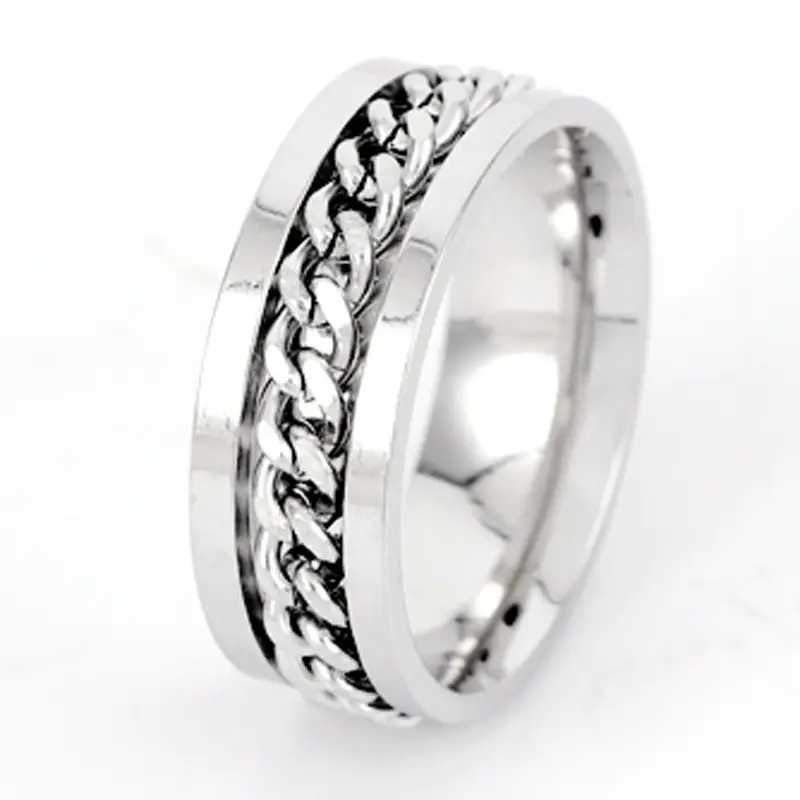 ring for opening bottles and beer rotatable decompression ring for men rotatable chain titanium stainless steel ring stainless steel jewelry for women Product details 6