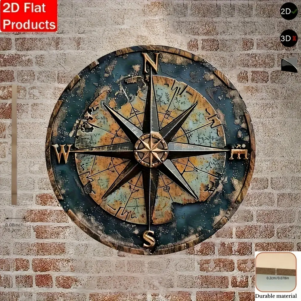 TEMU Plat 2D, Ronde en Bois Imprimée Plat 2D, Décoration Murale à Suspendre, Style Bohème , , et , Aucune Alimentation Requise, Décoration Parfaite,