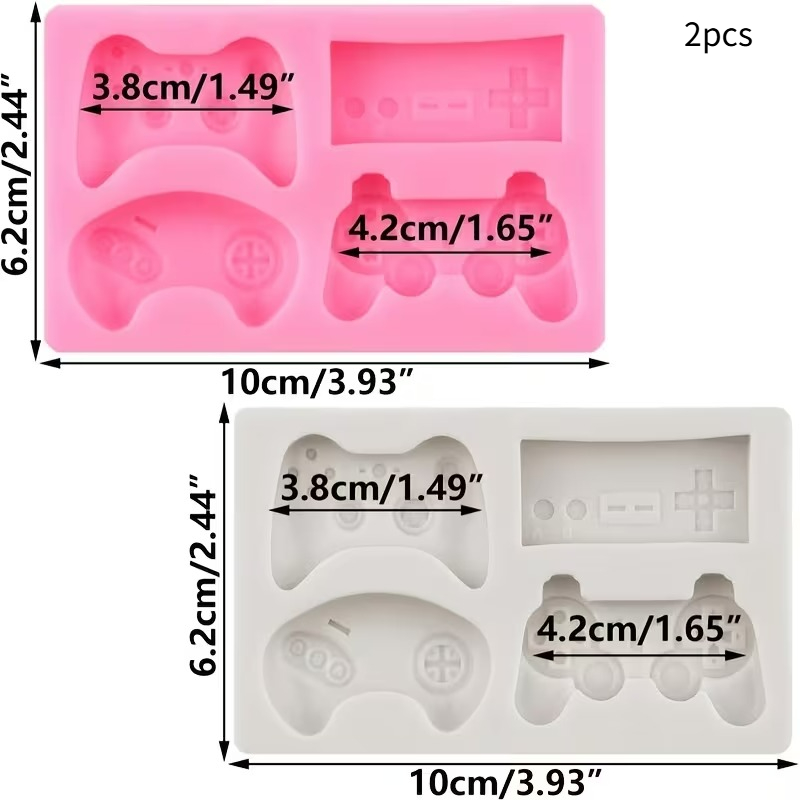 TEMU 2pcs Game Controller Clay Silicone Mold, Video Game Controller Mold, Used For Diy Decoration, Handicrafts, Candle Aromatherapy Decoration, Resin