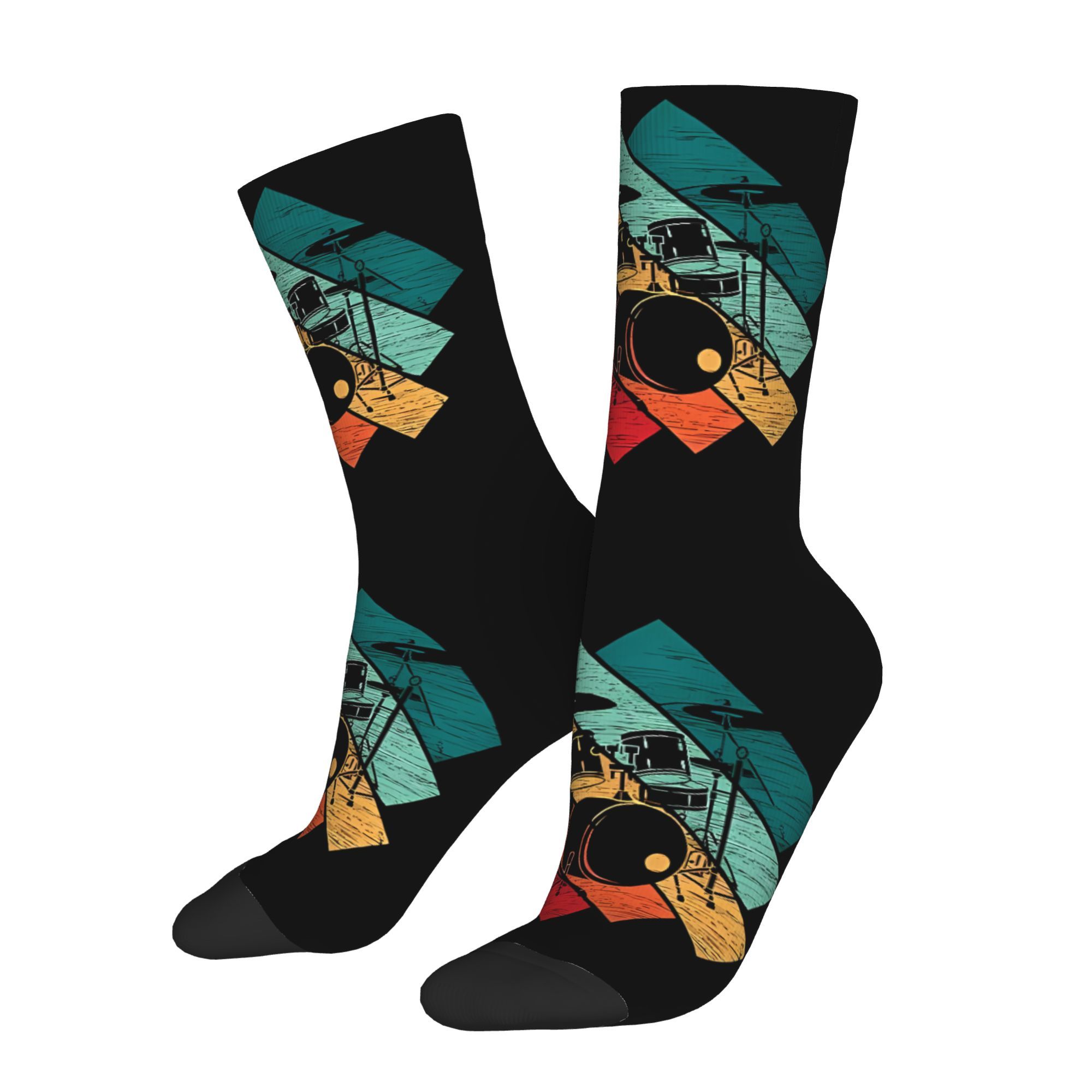 

Men's Novelty Drum Socks - Breathable Polyester , Fit