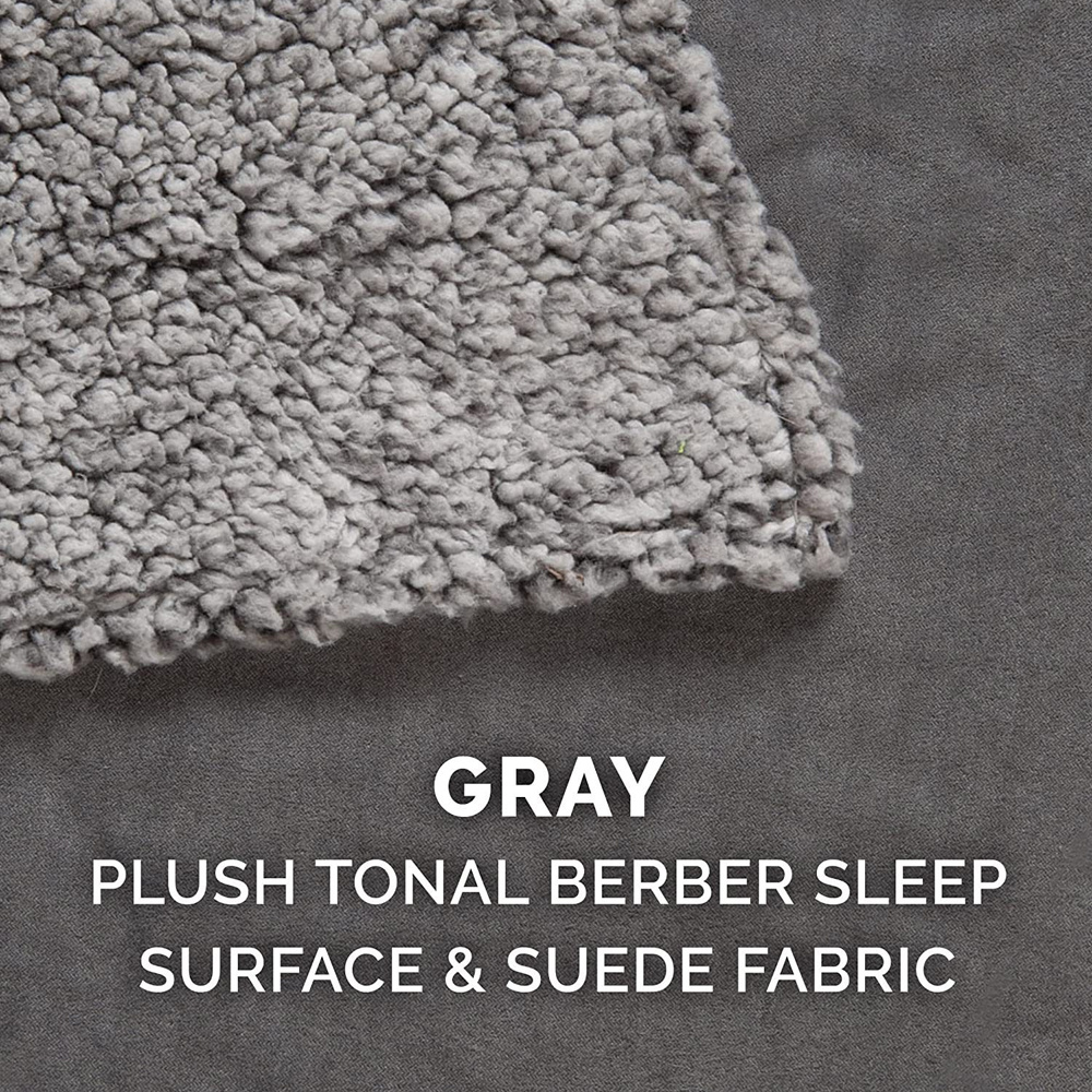 large cooling gel dog bed with removable washable cover orthopedic berber blanket top mattress for large medium dogs up to 55 lbs gray cozy   for year round   Product details 5
