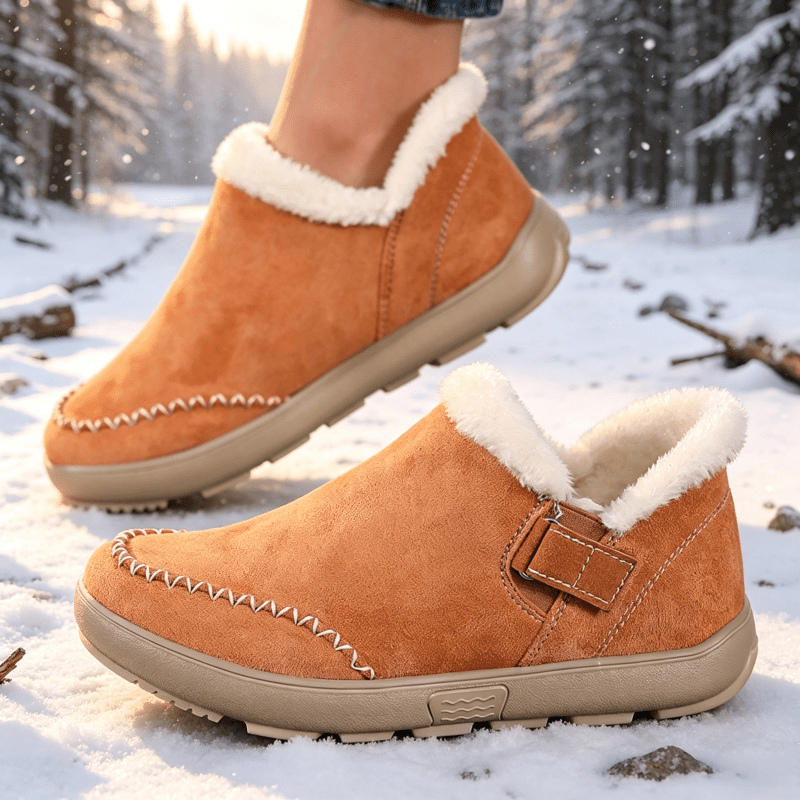 TEMU Autumn And Winter Women's Elegant Wide Last Hiking Boots With Wide Soles, Feet, Loose Shoes, Non Slip Cushioning, Wear-resistant Short Tube