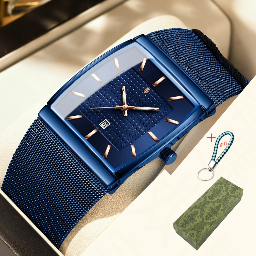 TEMU Montre Homme à Carré, Montre Homme Tendance et Décontractée, Adaptée aux Quotidiens et aux Réunions d', Affichant un Style Tendance sur le Haut