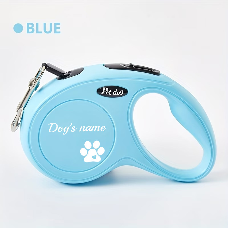 Personalized Paw Print Pattern Automatic Retractable Leash, 3m Length