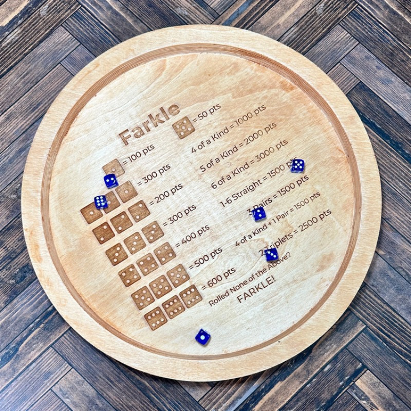 

1pc Christmas Day Friends Farkle Classic Dice Game Wooden Dice Tray Comes With 6 Dice Desktop Ornament Wooden Products