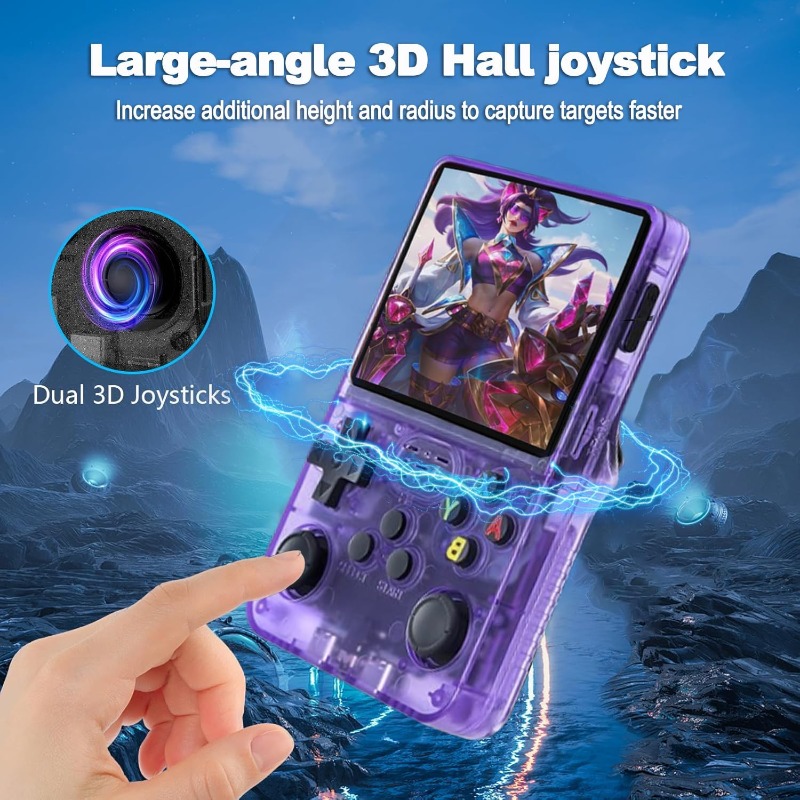 r36s with 8.89cm ips screen, 128gb storage, 21000+ , system, 3500mah battery & wireless charging - portable pocket video player for retro gaming Product details 4