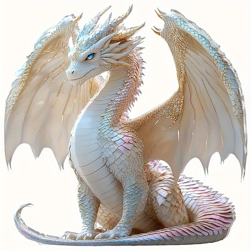 Image of 6-inch White Dragon Vinyl Decal, Car Sticker For Laptop, Bottle, Truck, Phone, Motorcycle, Window, Wall, Cup Decals