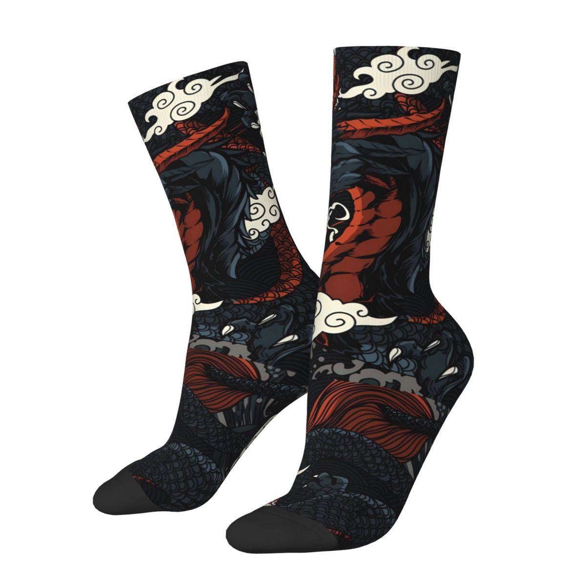 

Funny For Men Dragon Vintage Pattern Printed Crew Sock