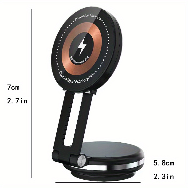 TEMU Strong Magnetic Wireless Car Charger With -touch Installation, Fast-charging Compatible For &, Phone Holder, - Car Accessory