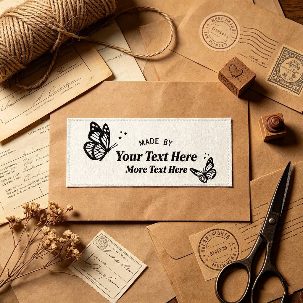 TEMU 32pcs Personalized Custom Sew On Fabric Labels, Custom Text Garment Woven Name Tags For Diy Sewing Projects, Gift Bags And Handmade Gift