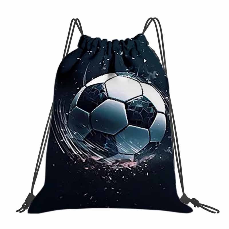 Image of 1pc Soccer Ball Impact Graphic Print Backpack, Hard-wearing Oxford Soft Shell, Portable, With Practical Pockets, Suitable For Gym, Yoga, Travel, Football Bags, Gifts