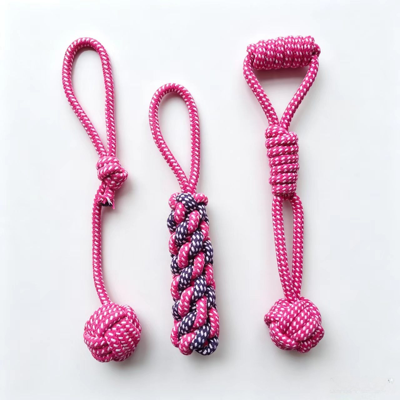 TEMU 3pcs Knotted Dog Toys, Durable Training Interactive Dog Rope Toys, Suitable For All Sizes Of Dogs Indoor Outdoor Play And Teeth Cleaning