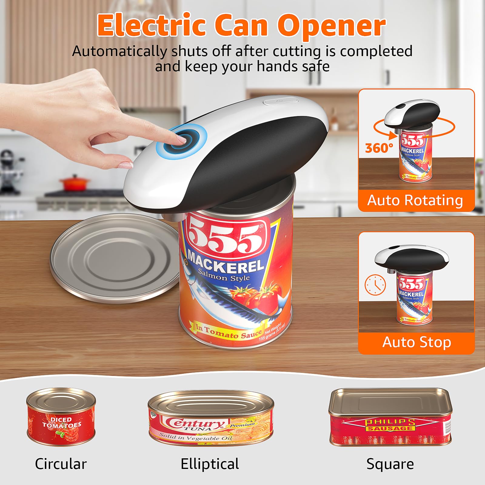 One-Touch Rechargeable Electric Can Opener