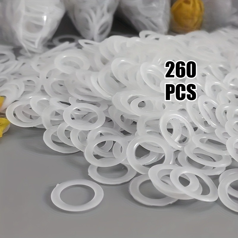 TEMU Lot de 260 marqueurs de en plastique blanc pour crochet et , anneaux pour aiguilles à tricoter de 25 mm, marqueurs d'artisanat en plastique