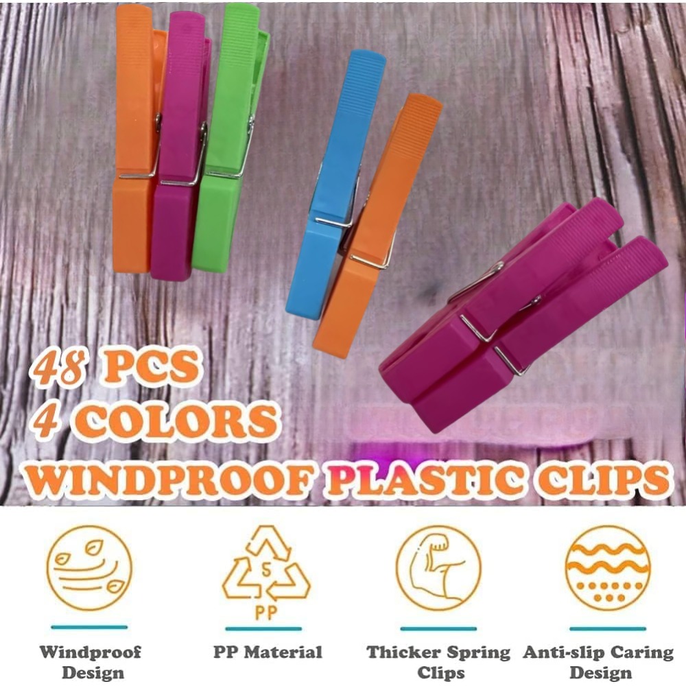 Ndier Mollette Grandi in Plastica Set di 4 Pcs Mollette colorate