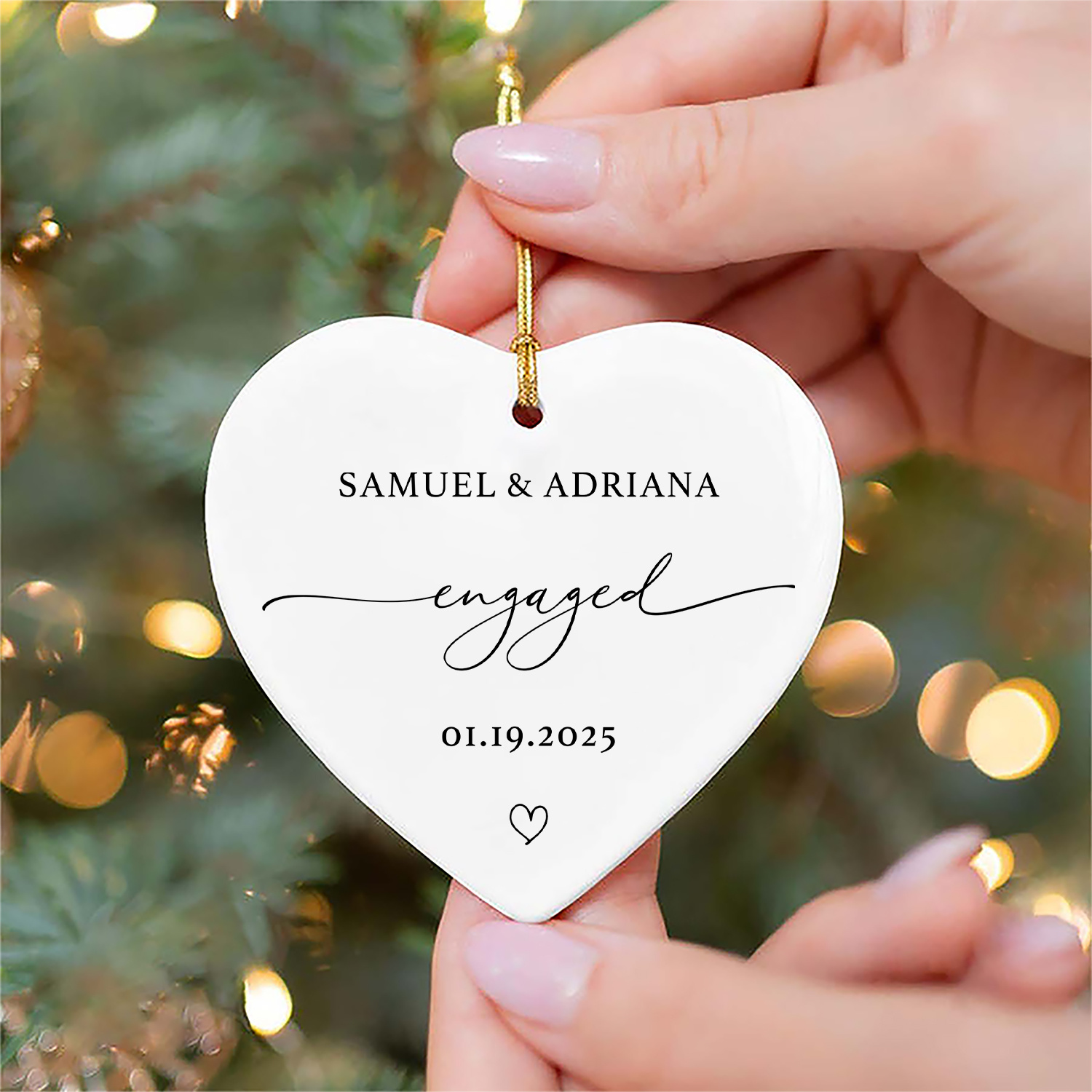 TEMU Personalized Ceramic Heart-shaped Decoration With Names And Dates, A Valentine's Day Present For Your Boyfriend, A Gift For Her, Or An