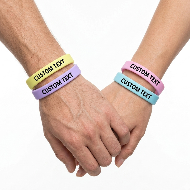 30pcs Custom Glow-In-The-Dark Silicone Bracelets, Gift for Her