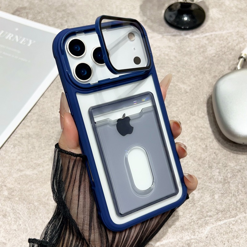 TEMU Phone Case: Card Holder Stand Series For Iphone 17 Pro Max, 16, 15, 14, 13, 12, 11 Pro Max, 17 Air, 16 Anti-drop Hidden Stand Protective Phone