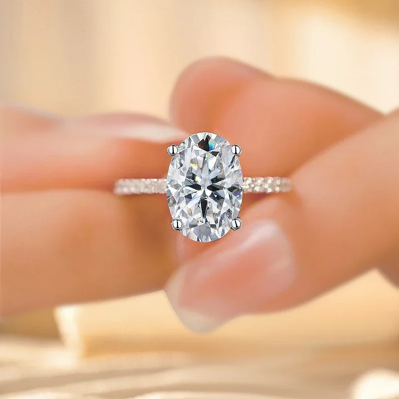 Eternals Earth French Style 925 Silver Moissanite Engagement Ring