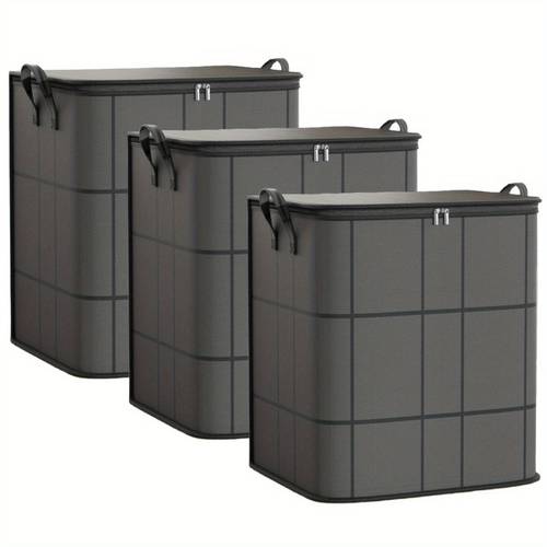 3 pack large clothes storage bags closet organizers storage containers collapsible storage bins with reinforced handles sturdy zippers for clothing blanket comforters under bed storage