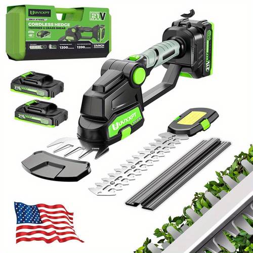 effortlessly trim your lawn and shrubs with this 21v 2 in 1 electric handheld hedge trimmer pruning shears rechargeable lithium and charger included