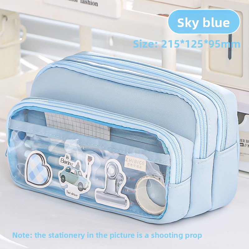 TEMU Pencil Case Large Size Fashionable Design Multi-functional Storage Bag For School Students