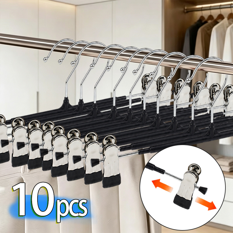 TEMU 10pcs Clips de Pantalon Thermosensible, Cintres de Rangement Trace pour Vêtements, Clips de Rangement pour Pantalons et Cintres Antidérapants