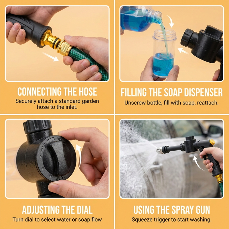 High-Pressure Car Wash Sprayer with Foam Bottle- Versatile Water Gun for Motorcycles, Home& Garden Use- Durable Long Rod Nozzle for Efficient Cleaning and Irrigation 6 High-Pressure Car Wash Sprayer with Foam Bottle- Versatile Water Gun for Motorcycles, Home& Garden Use- Durable Long Rod Nozzle for Efficient Cleaning and Irrigation - Image 6