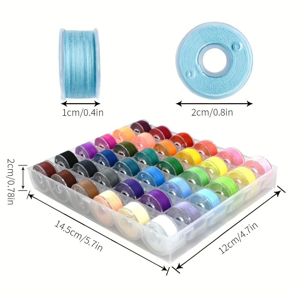 TEMU 36 Colors Set Bobbin Thread Polyester Thread Spools Sewing Machine Bobbins With Storage Box For Embroidery Sewing Accessories