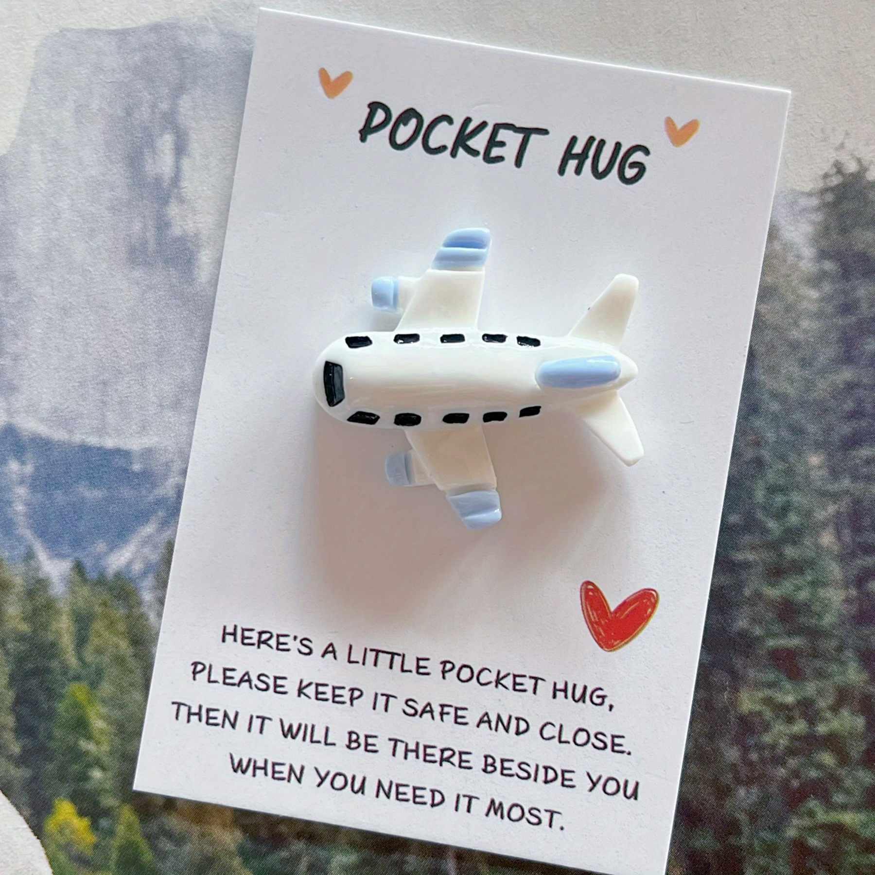 

Inspirational Pocket Hug Card With 3d Mini Airplane - Birthdays, Weddings, Thanksgiving & More - Unique Resin Decor, Encouraging Greeting & Teens, Victory, Christmas & New Year, , Attractive & Cute