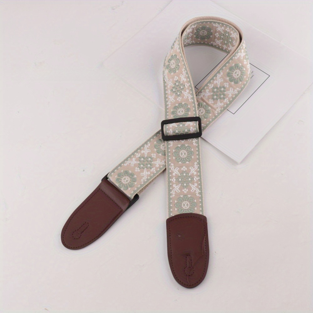 TEMU Ethnic Style Crossbody Guitar Strap For Guitar, , And Ukulele