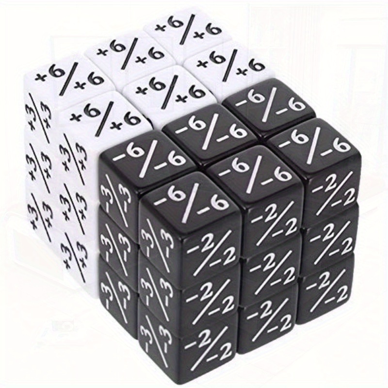 E-shop 36-teiliges Set großer acrylartiger Würfel (32 D6-Token) – 4-farbig nummeriert von 0-5 mit beschrifteten 6er für DND, MTG, RPG-Brettspiele –