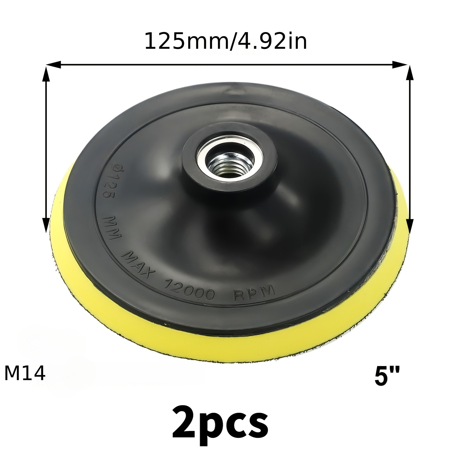 E-shop 2 Stk./4 Stk. 5-Zoll Selbstklebende Schleifscheiben-Rückplatte M14 Gewinde Winkelschleifer Polierpad Schleifpapier Scheibe
