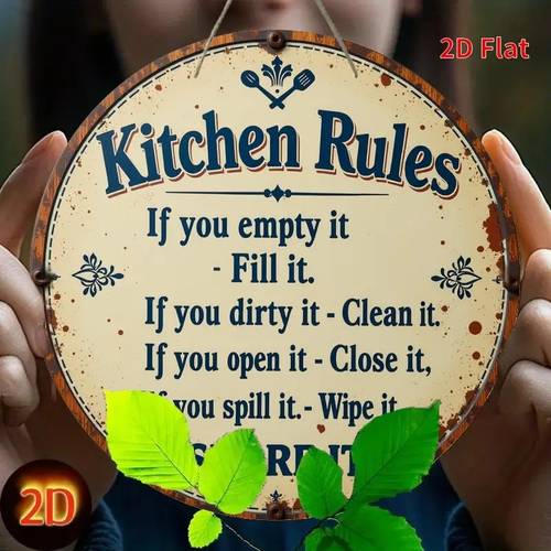 retro rules wooden sign 7 8 inch round wall decor with for garden and more unique holiday gift decor vintage wall art durable wall sign wall art decor
