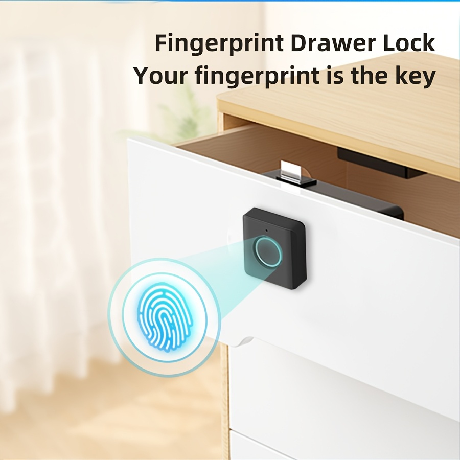 Smart Fingerprint Drawer Lock, Keyless Entry for Cabinets