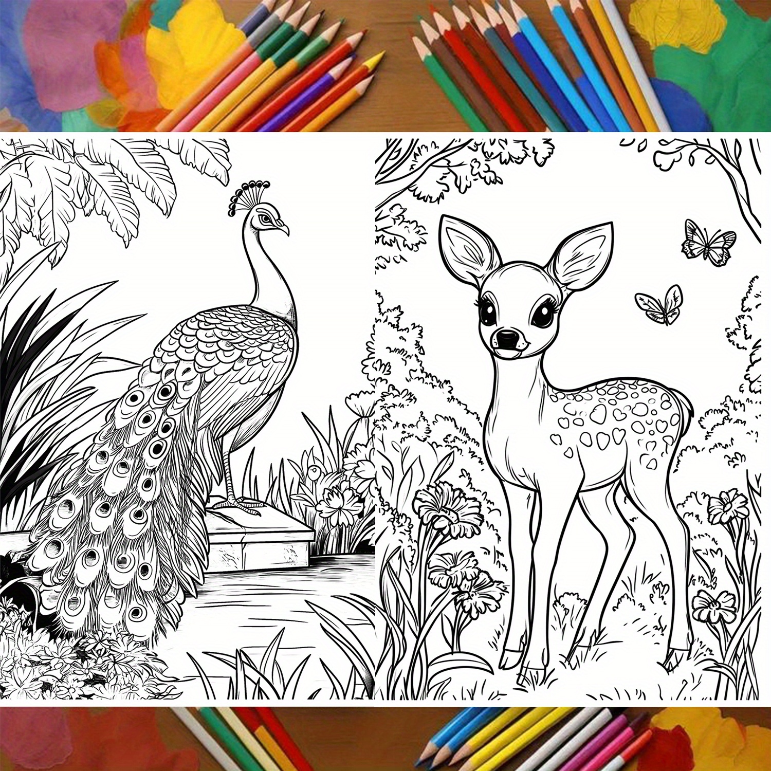22-Page Landscape Coloring Book 28.5x20.5cm