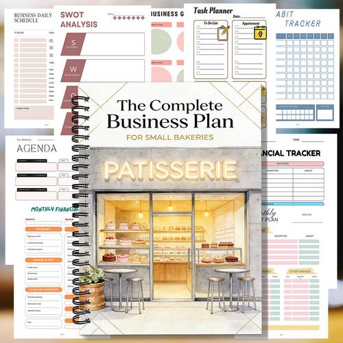1pc patisserie spiral notebook watercolor bakery accent journal menu and cost customer and organizer sweet entrepreneurship tool